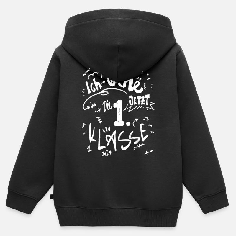 Erste Klasse Einschulung - Kinder Premium Organic Zip Hoodie - Schwarz