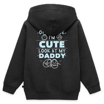 Baby Papa spruch - Kinder Premium Organic Zip Hoodie - Schwarz - Hinten - AI Model Kid Male (0cm)