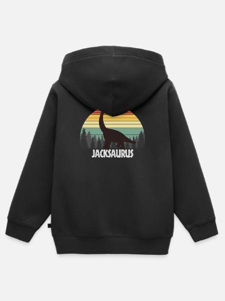 JACKSAURUS JACK SAURUS JACK DINOSAUR - Kinder Premium Organic Zip Hoodie - Schwarz