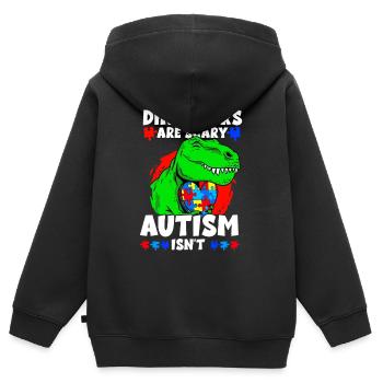 Autismus Bewusstsein - Kinder Premium Organic Zip Hoodie - Schwarz - Hinten - AI Model Kid Male (0cm)