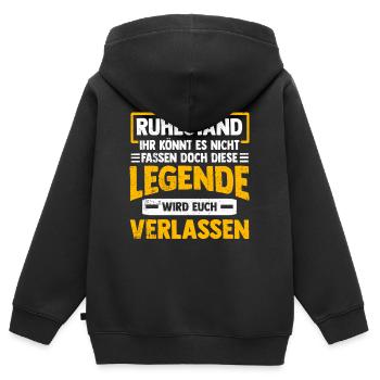 Rentner - Kinder Premium Organic Zip Hoodie - Schwarz - Hinten - AI Model Kid Male (0cm)