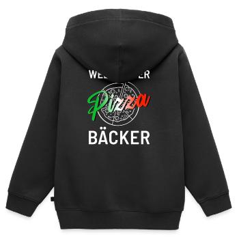Pizzeria für den Weltbesten Pizzabäcker - Kinder Premium Organic Zip Hoodie - Schwarz - Hinten - AI Model Kid Male (0cm)