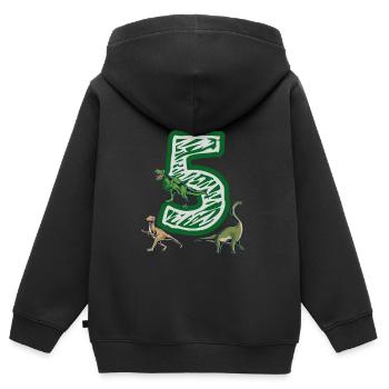 Endlich 5 Geburtstag mit Dinosaurier für Kinder - Kinder Premium Organic Zip Hoodie - Schwarz - Hinten - AI Model Kid Male (0cm)