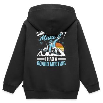 Board Meeting - Lustiges Wintersport Snowboard - Kinder Premium Organic Zip Hoodie - Schwarz - Hinten - AI Model Kid Male (0cm)