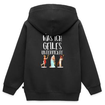 Lateinlehrer Latein Unterricht Römische Götter - Kinder Premium Organic Zip Hoodie - Schwarz - Hinten - AI Model Kid Male (0cm)