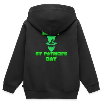St Patricks Day, St Patricks Day, St Patricks Day - Kinder Premium Organic Zip Hoodie - Schwarz - Hinten - AI Model Kid Male (0cm)