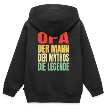 Opa Der Mann Der Mythos Die Legende Lustiges Opa - Kinder Premium Organic Zip Hoodie - Schwarz - Hinten - AI Model Kid Male (0cm)