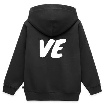 Paar Teamshirt - Kinder Premium Organic Zip Hoodie - Schwarz - Hinten - AI Model Kid Male (0cm)