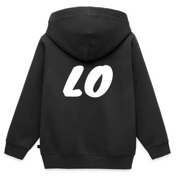 Paar Teamshirt - Kinder Premium Organic Zip Hoodie - Schwarz - Hinten - AI Model Kid Male (0cm)