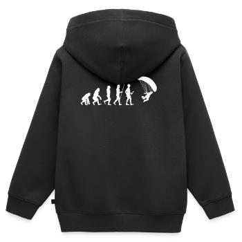 Parapente Parapente Parapente - Sweat Premium à capuche zippé enfant bio - noir - Dos - AI Model Kid Male (0cm)