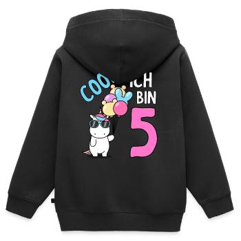 5. Geburtstag 5 Jahre Kindergeburtstag - Kinder Premium Organic Zip Hoodie - Schwarz - Hinten - AI Model Kid Male (0cm)