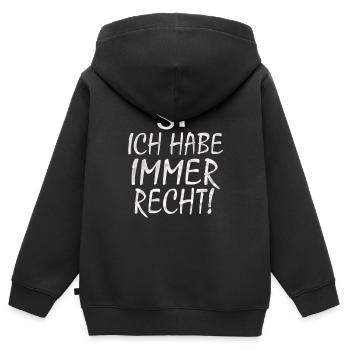 ich habe immer recht Gesetz Richter Chef Trainer - Kinder Premium Organic Zip Hoodie - Schwarz - Hinten - AI Model Kid Male (0cm)