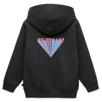Stuttgart - Kinder Premium Organic Zip Hoodie - Schwarz - Hinten - AI Model Kid Male (0cm)