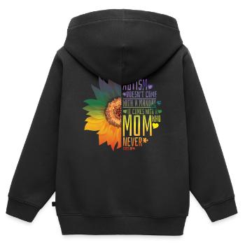 Autismus Bewusstsein - Kinder Premium Organic Zip Hoodie - Schwarz - Hinten - AI Model Kid Male (0cm)