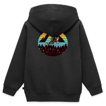 Vélos vélos vélo rétro vélo - Sweat Premium à capuche zippé enfant bio - noir - Dos - AI Model Kid Male (0cm)