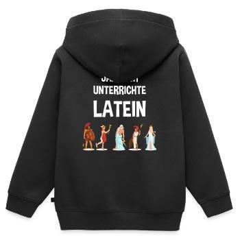 Jaha Ich Unterrichte Latein Lehrer Lateinlehrer - Kinder Premium Organic Zip Hoodie - Schwarz - Hinten - AI Model Kid Male (0cm)