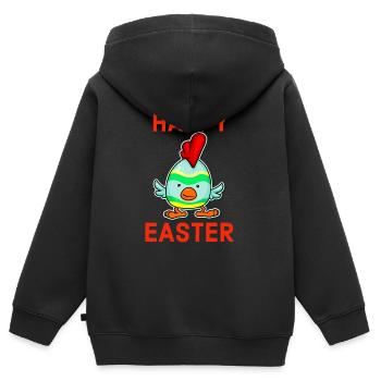 Ostern Ostern Ostern Ostern Ostern Ostern Ostern - Kinder Premium Organic Zip Hoodie - Schwarz - Hinten - AI Model Kid Male (0cm)