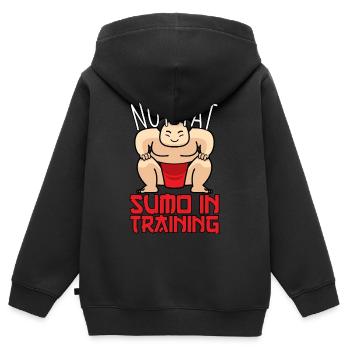 Not Fat Sumo In Training Sumo Ringer Gift - Kids Premium Organic Zip-up Hoodie - black - Back - AI Model Kid Male (0cm)