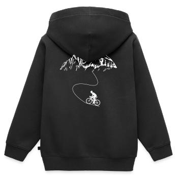 Fahrrad Rennrad Radrennen Fahrradtour - Kinder Premium Organic Zip Hoodie - Schwarz - Hinten - AI Model Kid Male (0cm)