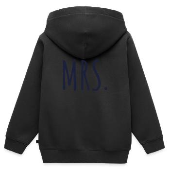 Mr. und Mrs. - Kinder Premium Organic Zip Hoodie - Schwarz - Hinten - AI Model Kid Male (0cm)