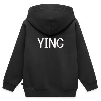 Ying et Yang - Sweat Premium à capuche zippé enfant bio - noir - Dos - AI Model Kid Male (0cm)