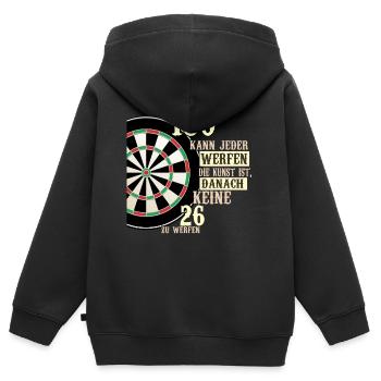 180 kann jeder werfen Dartscheibe Teamplayer Dart - Kinder Premium Organic Zip Hoodie - Schwarz - Hinten - AI Model Kid Male (0cm)