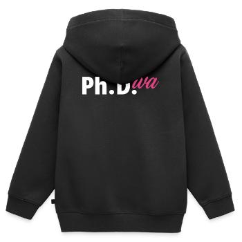 Doktorand Doktortitel Frau Mädchen - Kinder Premium Organic Zip Hoodie - Schwarz - Hinten - AI Model Kid Male (0cm)