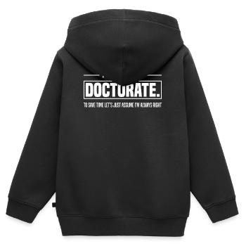 Doktorand Doktortitel Abschluss Geschenk - Kinder Premium Organic Zip Hoodie - Schwarz - Hinten - AI Model Kid Male (0cm)