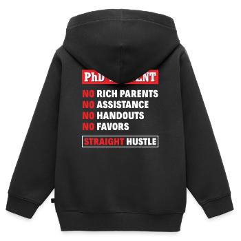 Doktorand Student - Kinder Premium Organic Zip Hoodie - Schwarz - Hinten - AI Model Kid Male (0cm)