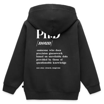Definiton Doktorand Doktortitel - Kinder Premium Organic Zip Hoodie - Schwarz - Hinten - AI Model Kid Male (0cm)