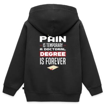 Lustiger Doktorand Doktortitel Spruch - Kinder Premium Organic Zip Hoodie - Schwarz - Hinten - AI Model Kid Male (0cm)