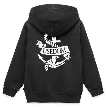 Usedom Anker Ostsee Insel Moin im Norden - Kinder Premium Organic Zip Hoodie - Schwarz - Hinten - AI Model Kid Male (0cm)
