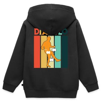 Diabolo Spielgerät Schulsport Jongleur - Kinder Premium Organic Zip Hoodie - Schwarz - Hinten - AI Model Kid Male (0cm)