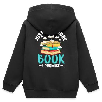 Book - Kids Premium Organic Zip-up Hoodie - black - Back - AI Model Kid Male (0cm)