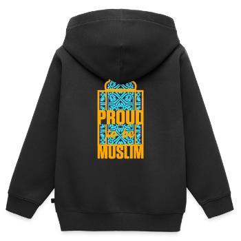 Stolz sein muslimischen Islam Allah Koran Moschee Geschenk - Kinder Premium Organic Zip Hoodie - Schwarz - Hinten - AI Model Kid Male (0cm)