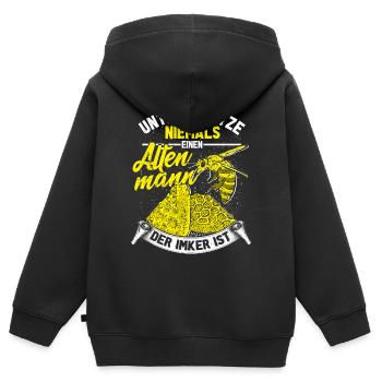 Imker Retner Opa Geschenk Biene Nektar Honig Wespe - Kinder Premium Organic Zip Hoodie - Schwarz - Hinten - AI Model Kid Male (0cm)