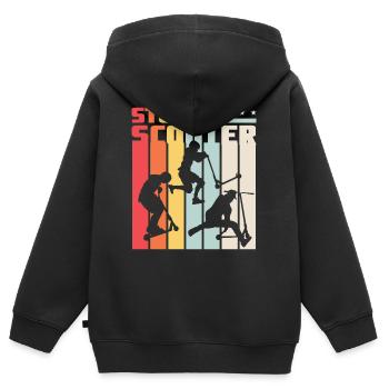 Stunt Scooter Roller Rollerfahrer Retro Style - Kinder Premium Organic Zip Hoodie - Schwarz - Hinten - AI Model Kid Male (0cm)
