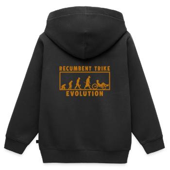 Recumbent Trike Evolution Bike Cycling Biking Cadeau - Sweat Premium à capuche zippé enfant bio - noir - Dos - AI Model Kid Male (0cm)