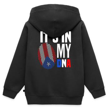 DNA Heimatland Puerto Rico - Kinder Premium Organic Zip Hoodie - Schwarz - Hinten - AI Model Kid Male (0cm)
