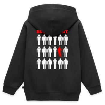 Sei anders Sei ein Reiniger - Kinder Premium Organic Zip Hoodie - Schwarz - Hinten - AI Model Kid Male (0cm)