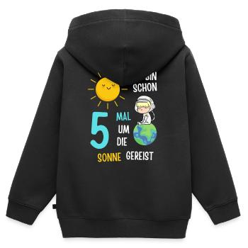 5 Jahre Kind Geburtstag Kinder Kindergeburtstag - Kinder Premium Organic Zip Hoodie - Schwarz - Hinten - AI Model Kid Male (0cm)