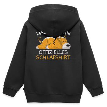 Das ist mein offizielles Schlafshirt - Kinder Premium Organic Zip Hoodie - Schwarz - Hinten - AI Model Kid Male (0cm)