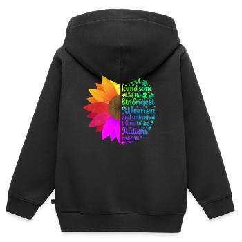 Autismus Bewusstsein - Kinder Premium Organic Zip Hoodie - Schwarz - Hinten - AI Model Kid Male (0cm)