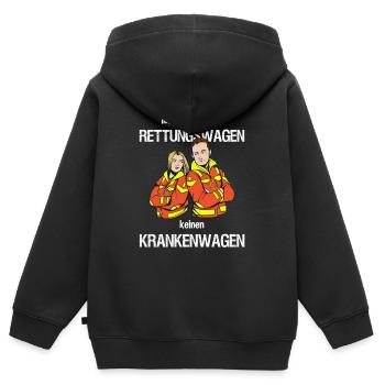 Ich fahre Rettungswagen keinen Krankenwagen - Kinder Premium Organic Zip Hoodie - Schwarz - Hinten - AI Model Kid Male (0cm)