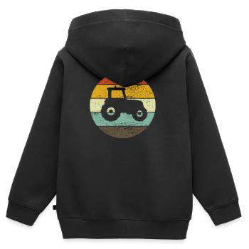 Trekker Traktor Retro Farmer Schlepper Geschenk - Kinder Premium Organic Zip Hoodie - Schwarz - Hinten - AI Model Kid Male (0cm)