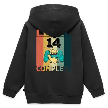 14th Birthday Young Man 2007 Level 14 Years Game - Kids Premium Organic Zip-up Hoodie - black - Back - AI Model Kid Male (0cm)