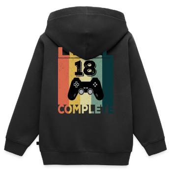 18th Birthday Young Man 2003 Level 18 Years Game - Kids Premium Organic Zip-up Hoodie - black - Back - AI Model Kid Male (0cm)