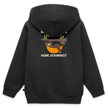 Hausaufgaben gefährden meine Gesundheit - Schüler - Kinder Premium Organic Zip Hoodie - Schwarz - Hinten - AI Model Kid Male (0cm)
