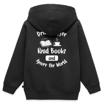 book - Kids Premium Organic Zip-up Hoodie - black - Back - AI Model Kid Male (0cm)
