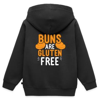 Gluten Glutenfrei Diät glutenfrei zöliakie - Kinder Premium Organic Zip Hoodie - Schwarz - Hinten - AI Model Kid Male (0cm)